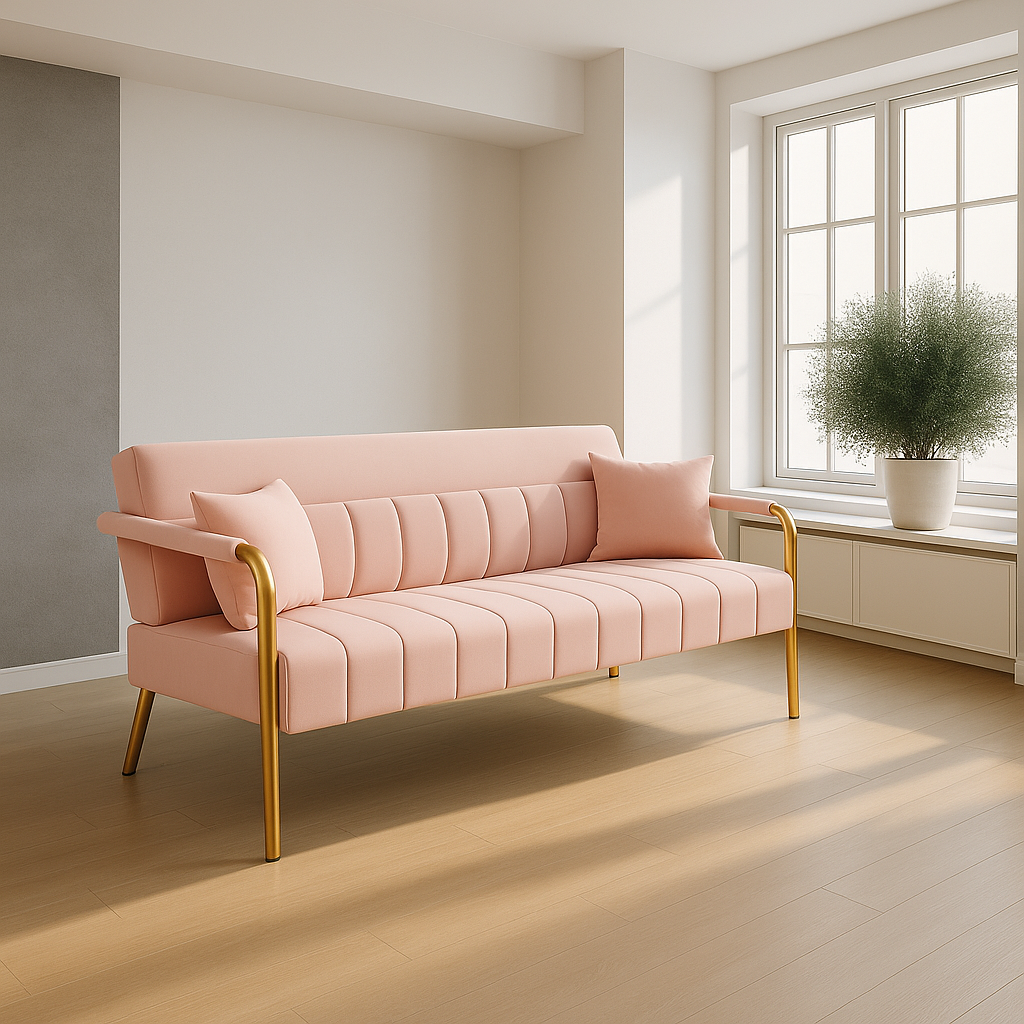 BlushGlam Velvet Loveseat Sofa