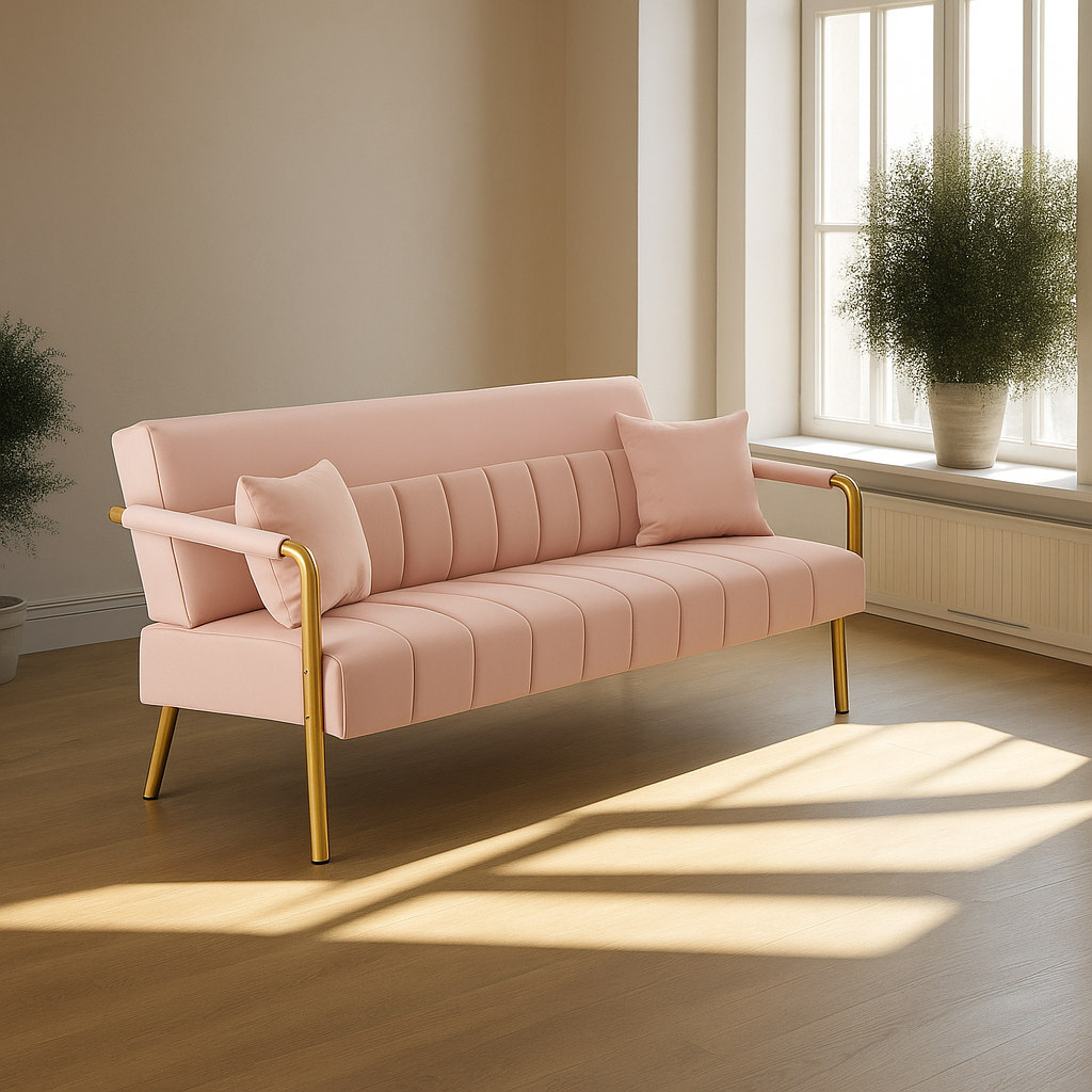BlushGlam Velvet Loveseat Sofa