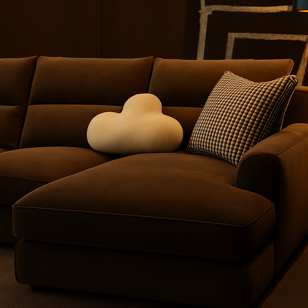 Serenelle Curved Boucle Lounge Sofa