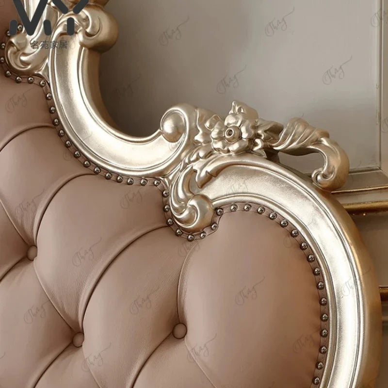 Pretty King Size Bed Frame French Style Pink Queen Bed Princess Modern Letto Matrimoniale Bedroom Furniture Luxury