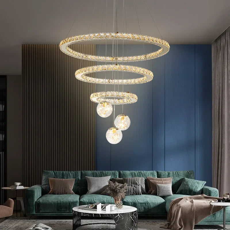 Designer Deluxe Remote Control Crystal LED Pendant Lamp Living Restaurant Bedroom Kitchen Dimmable Chandelier Home Decor Light