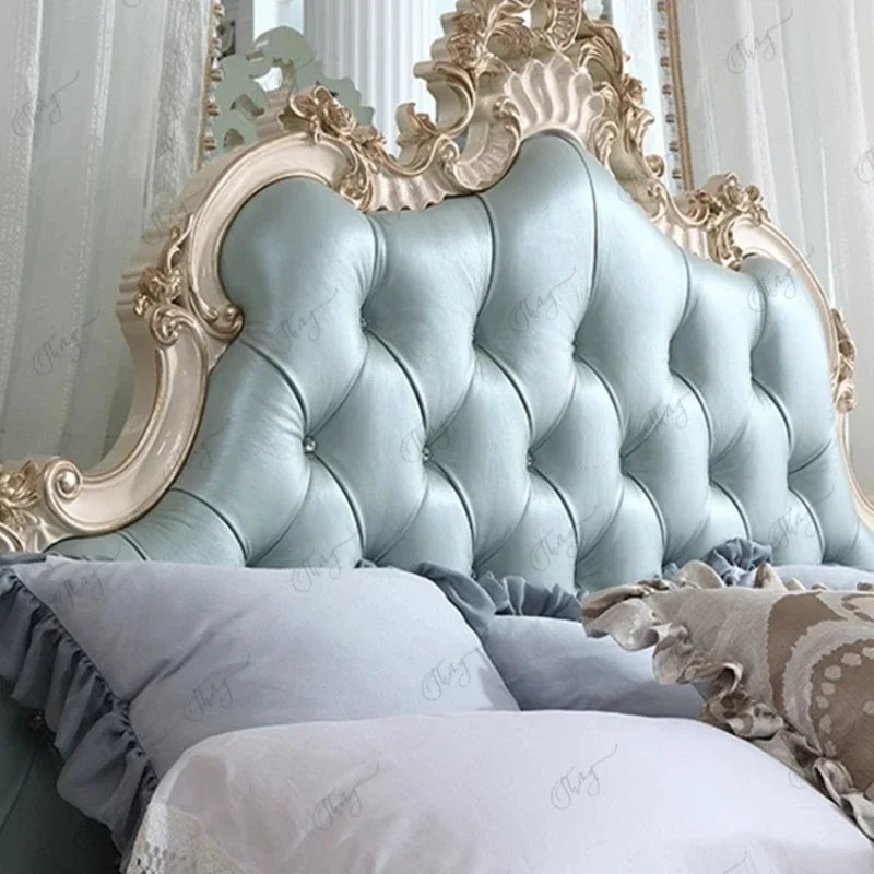 Pretty King Size Bed Frame French Style Pink Queen Bed Princess Modern Letto Matrimoniale Bedroom Furniture Luxury