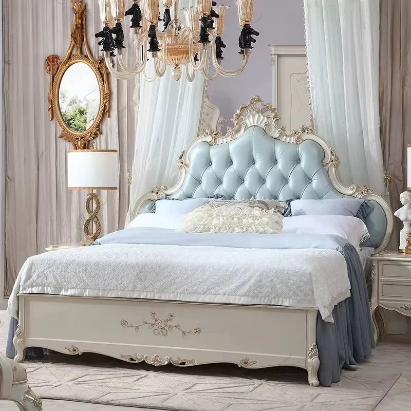 Pretty King Size Bed Frame French Style Pink Queen Bed Princess Modern Letto Matrimoniale Bedroom Furniture Luxury