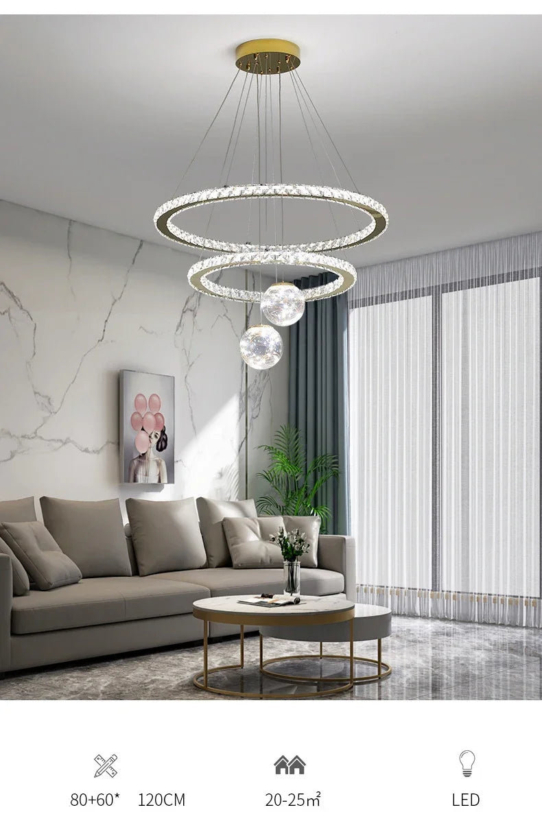 Designer Deluxe Remote Control Crystal LED Pendant Lamp Living Restaurant Bedroom Kitchen Dimmable Chandelier Home Decor Light