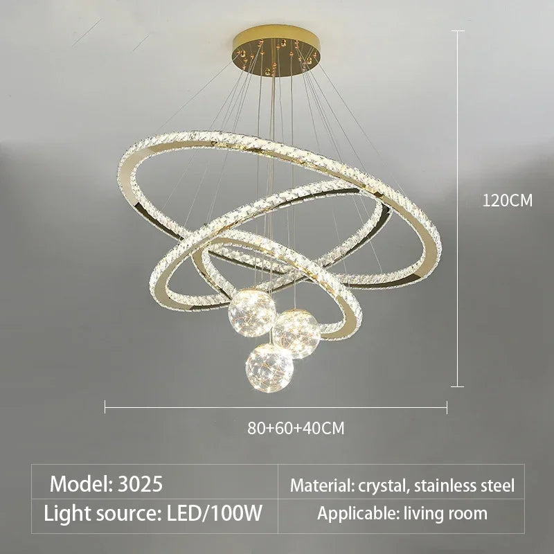 Designer Deluxe Remote Control Crystal LED Pendant Lamp Living Restaurant Bedroom Kitchen Dimmable Chandelier Home Decor Light