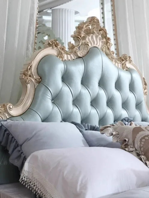 Pretty King Size Bed Frame French Style Pink Queen Bed Princess Modern Letto Matrimoniale Bedroom Furniture Luxury