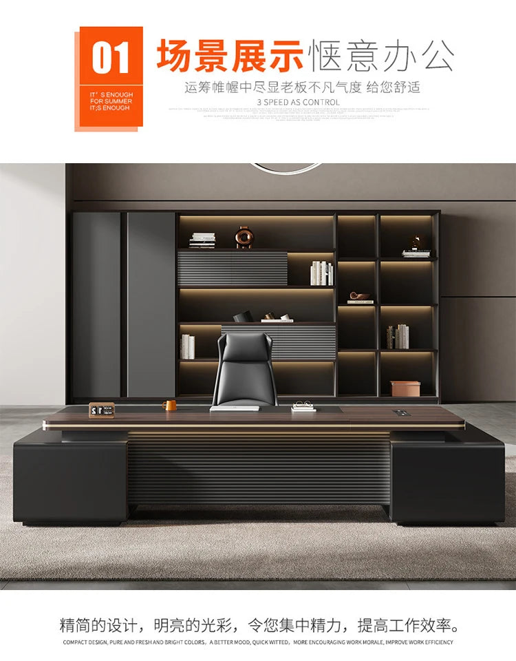 Luxury Height Office Desk Drawer Wide Corner Writing Laptop Study Office Desk Computer Storage Home Table De Bureau Furniture