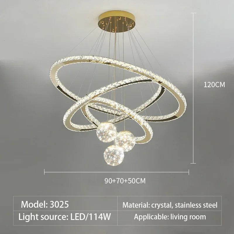 Designer Deluxe Remote Control Crystal LED Pendant Lamp Living Restaurant Bedroom Kitchen Dimmable Chandelier Home Decor Light