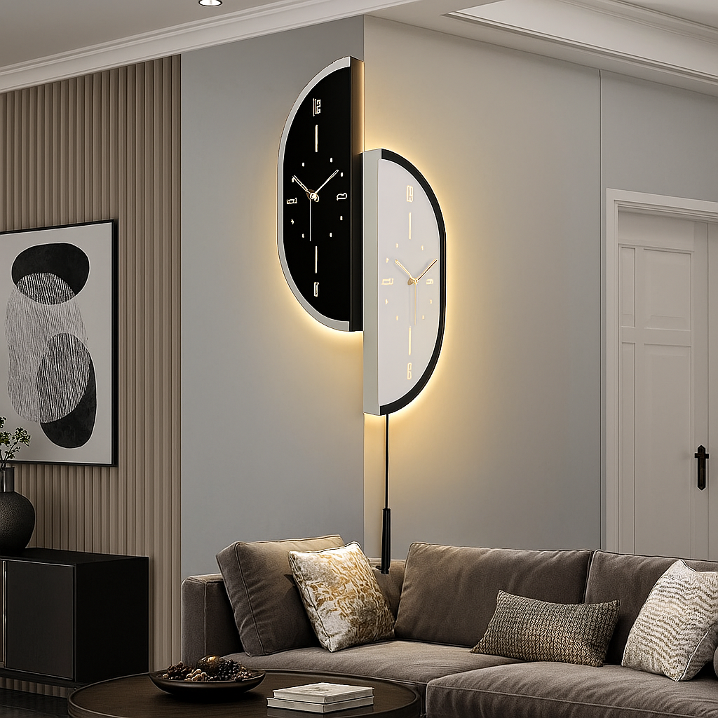 MarbleGlow Timepiece Wall Clock