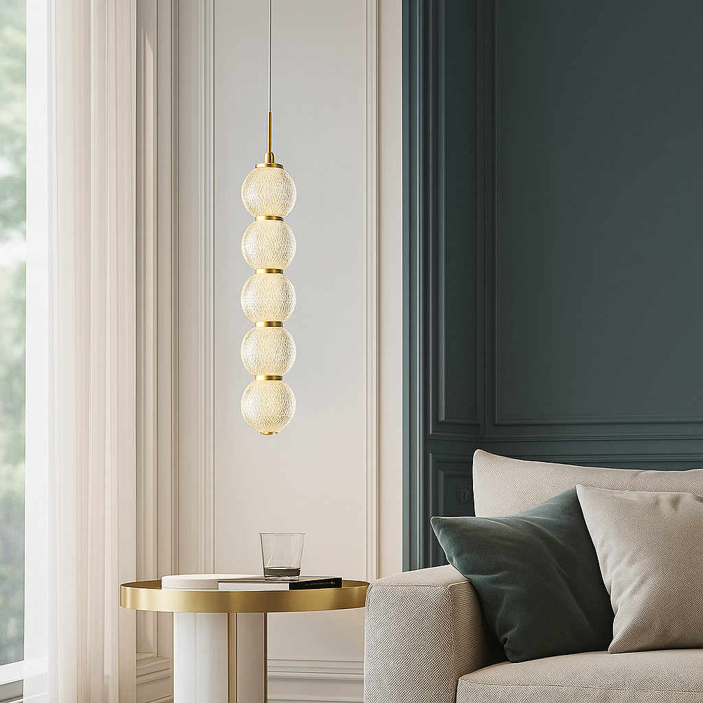 Golden Halo Glass Pendants Lights