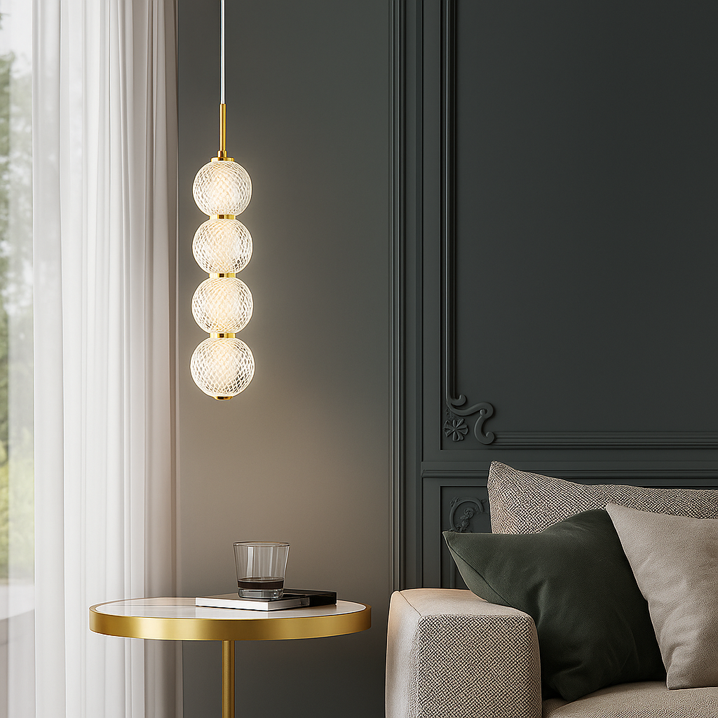 Golden Halo Glass Pendants Lights