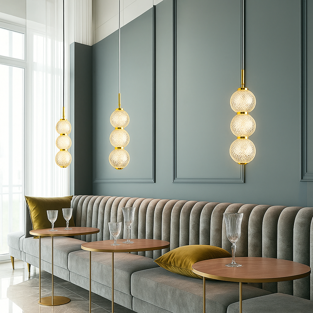 Golden Halo Glass Pendants Lights