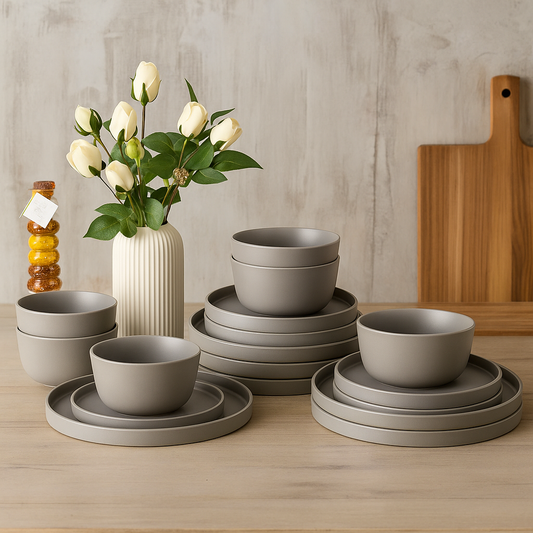 Modern Flat Stoneware Set