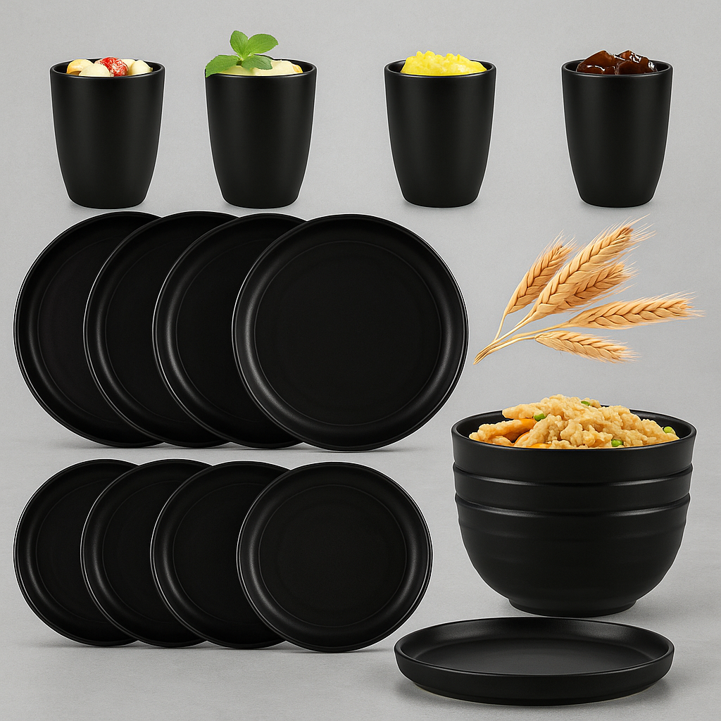 Black Plate Spitting Set
