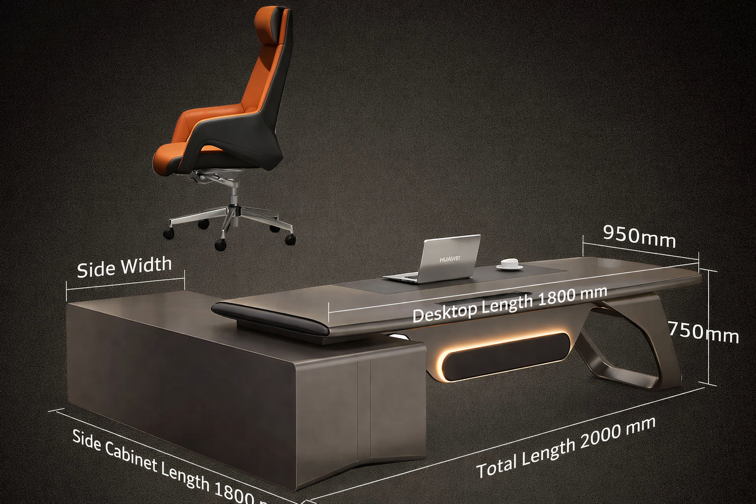 Selvara Sculpted Executive Office Desk