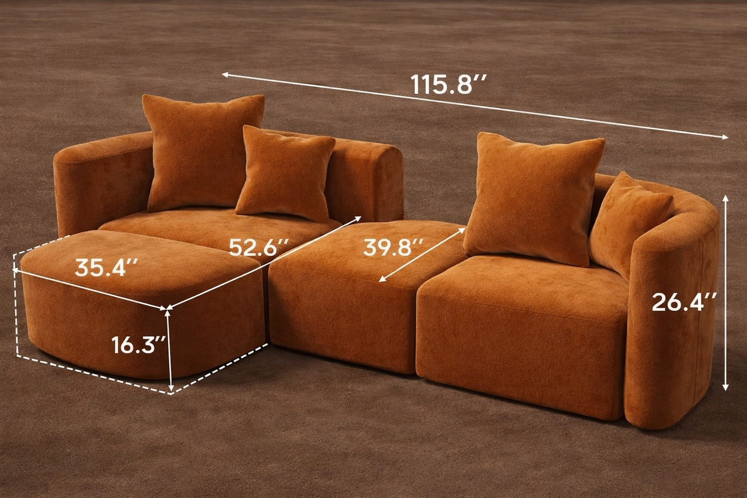 Vittoria Curved Luxury Sofa