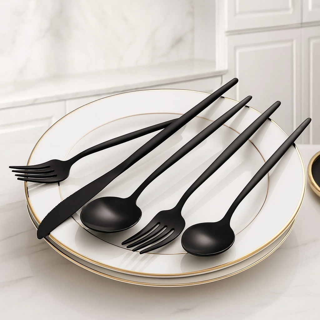 Hathor Obsidian Flatware