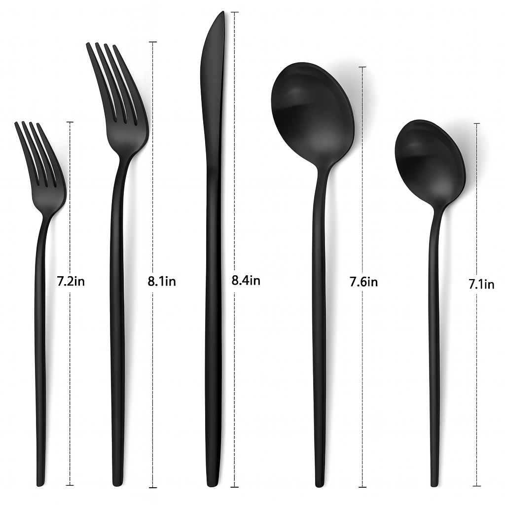 Hathor Obsidian Flatware