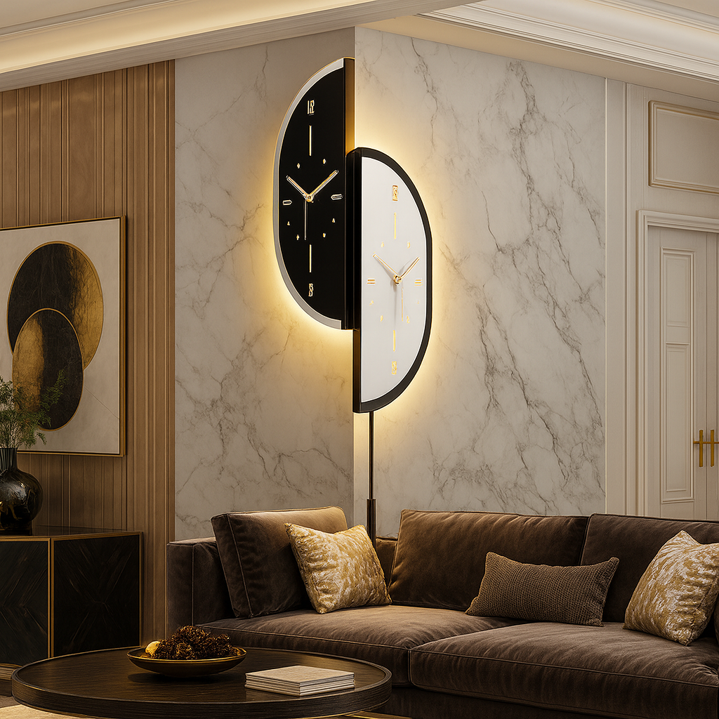 MarbleGlow Timepiece Wall Clock