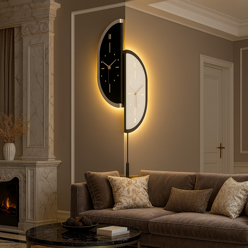 MarbleGlow Timepiece Wall Clock