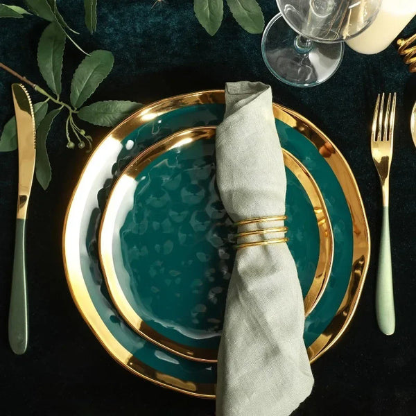 Golden Rim Dinnerware Set