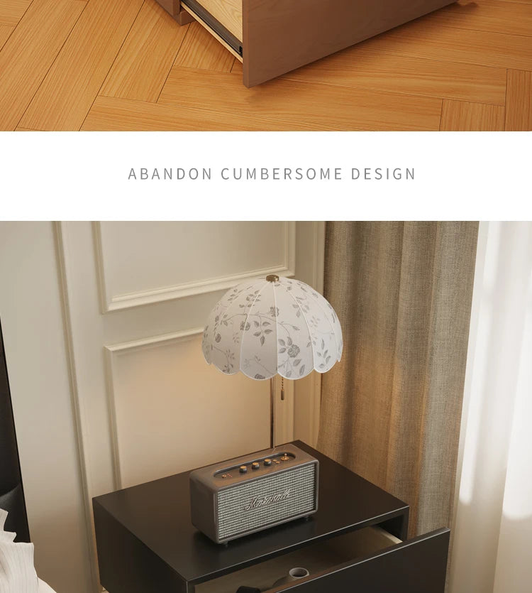 Modern simple bedside table all solid wood new storage locker minimalist household bedroom Suitable for interior decoration