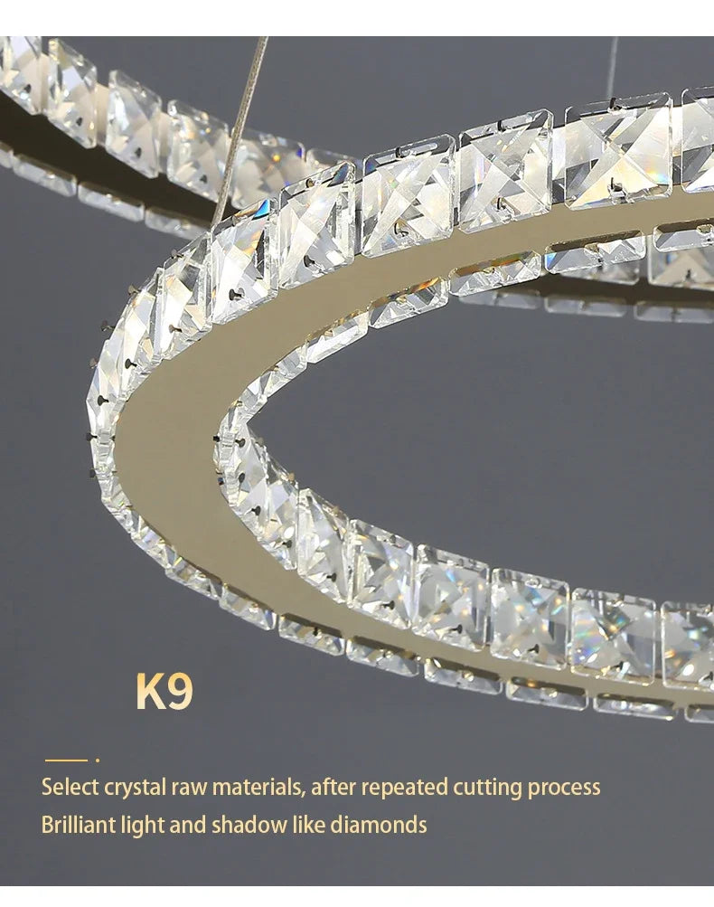Designer Deluxe Remote Control Crystal LED Pendant Lamp Living  Restaurant Bedroom Kitchen Dimmable Chandelier Home Decor Light
