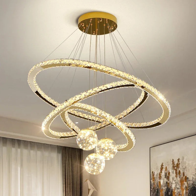 Designer Deluxe Remote Control Crystal LED Pendant Lamp Living  Restaurant Bedroom Kitchen Dimmable Chandelier Home Decor Light
