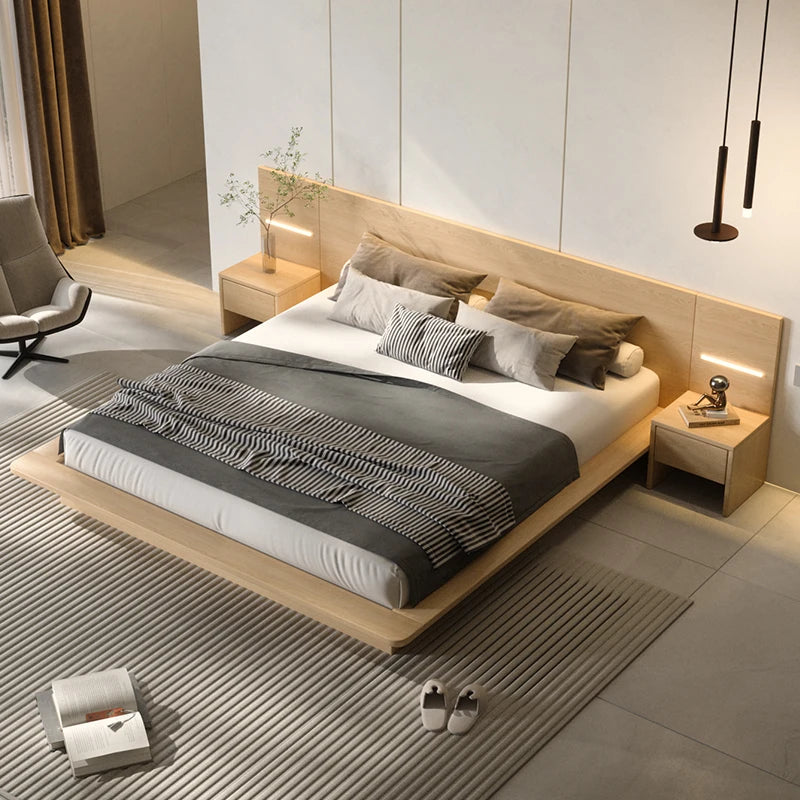 Nordic Bedroom Furniture Double Bed With Storage Box Adjustable Gas Lift Tatami Bed Modern Light Luxury King Size Bed Frame
