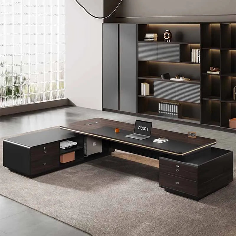 Luxury Height Office Desk Drawer Wide Corner Writing Laptop Study Office Desk Computer Storage Home Table De Bureau Furniture