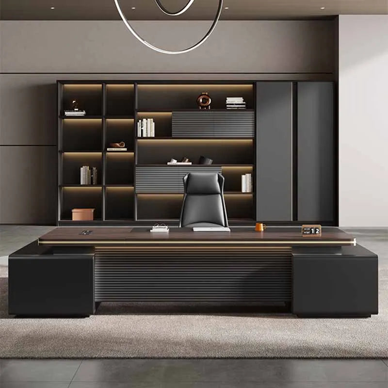 Luxury Height Office Desk Drawer Wide Corner Writing Laptop Study Office Desk Computer Storage Home Table De Bureau Furniture