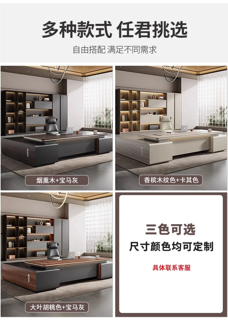 Luxury Height Office Desk Drawer Wide Corner Writing Laptop Study Office Desk Computer Storage Home Table De Bureau Furniture