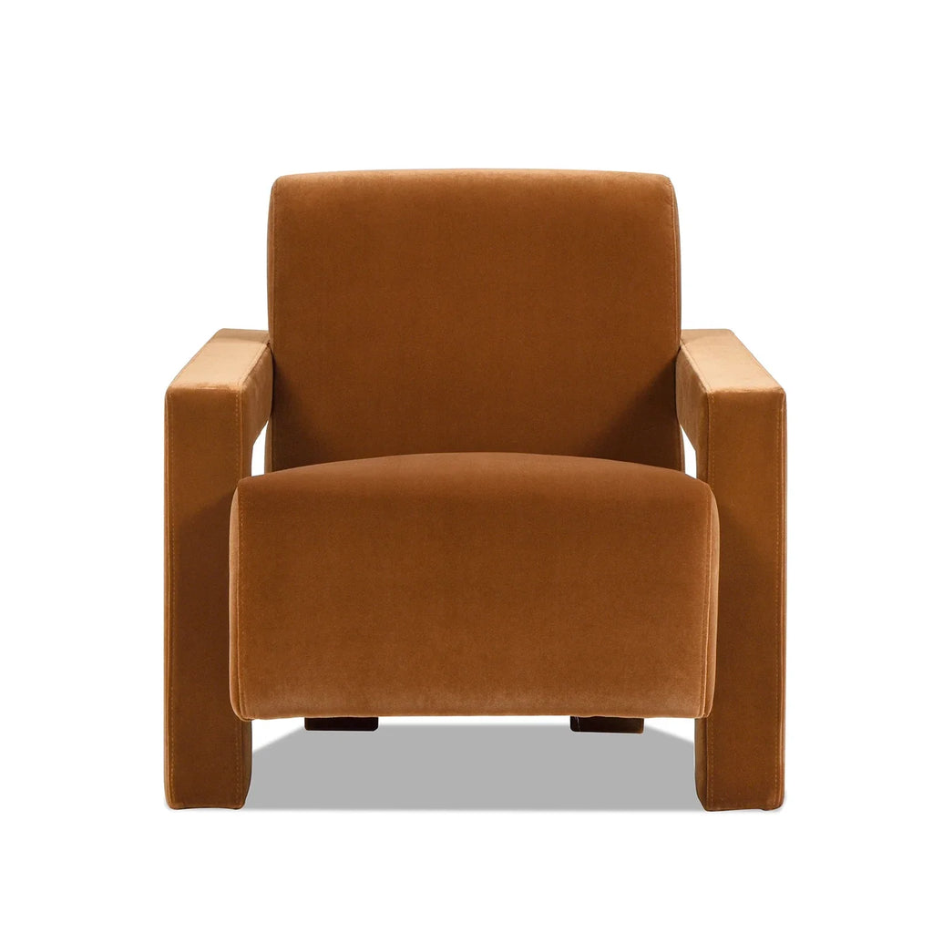 For Fully Upholstered Accent Arm Chair, Burnt Orange Performance Velvet