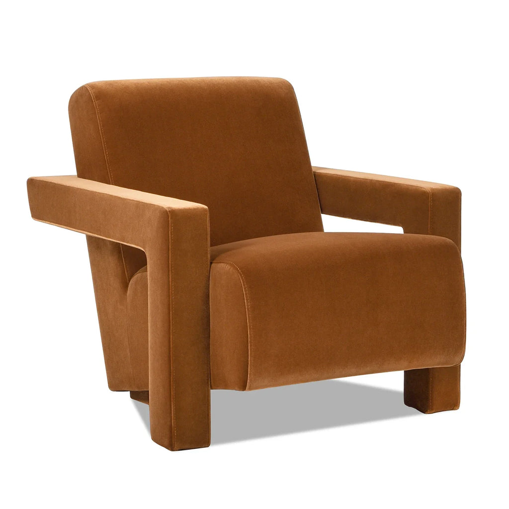 For Fully Upholstered Accent Arm Chair, Burnt Orange Performance Velvet