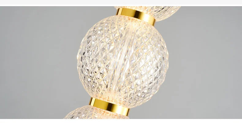 Transparent Acrylic Ball LED Pendant Lights Bedroom Parlor Dining Room Hanging Lamp Height Adjustable Dropshipping