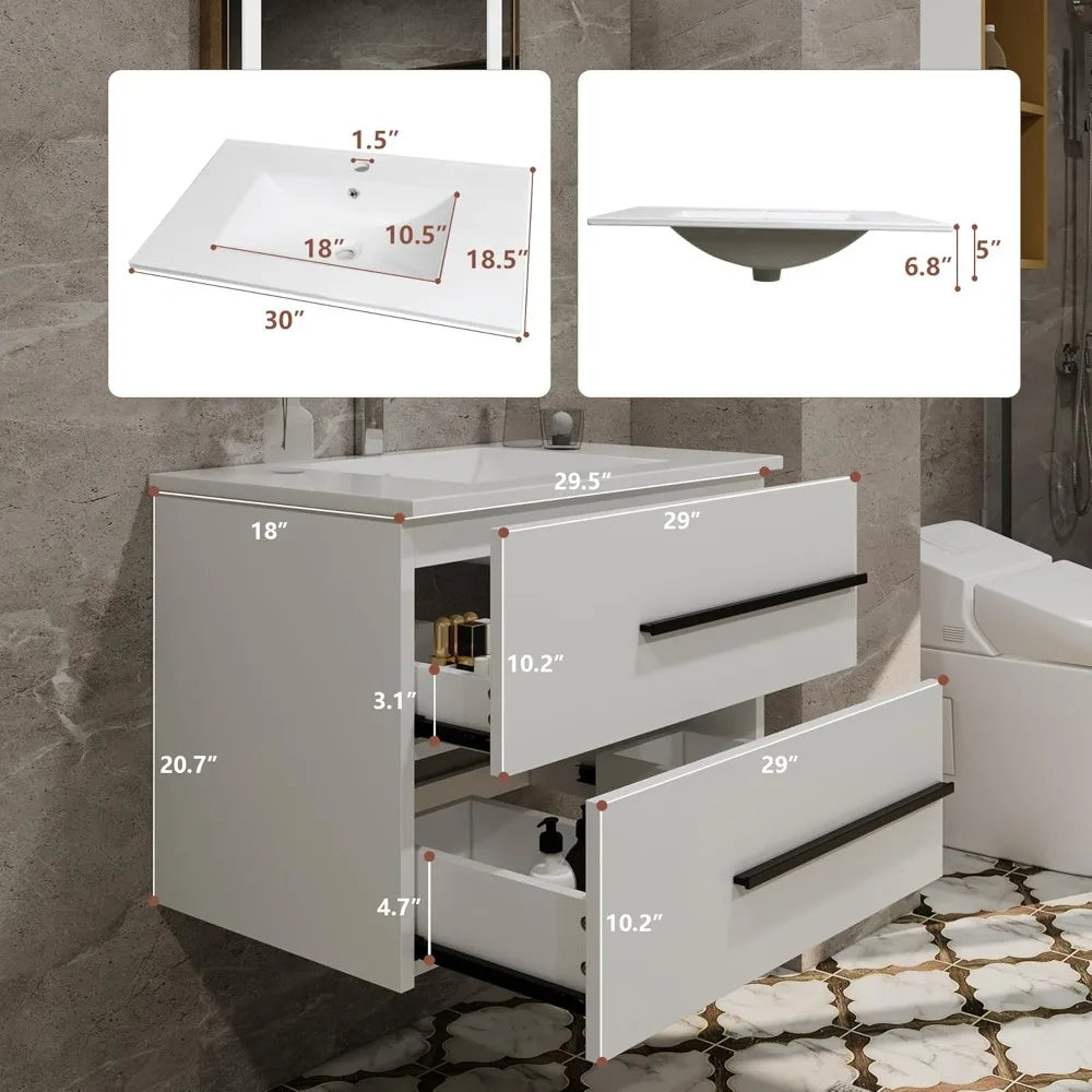 Lucca Luna Vanity Unit Bath Furniture