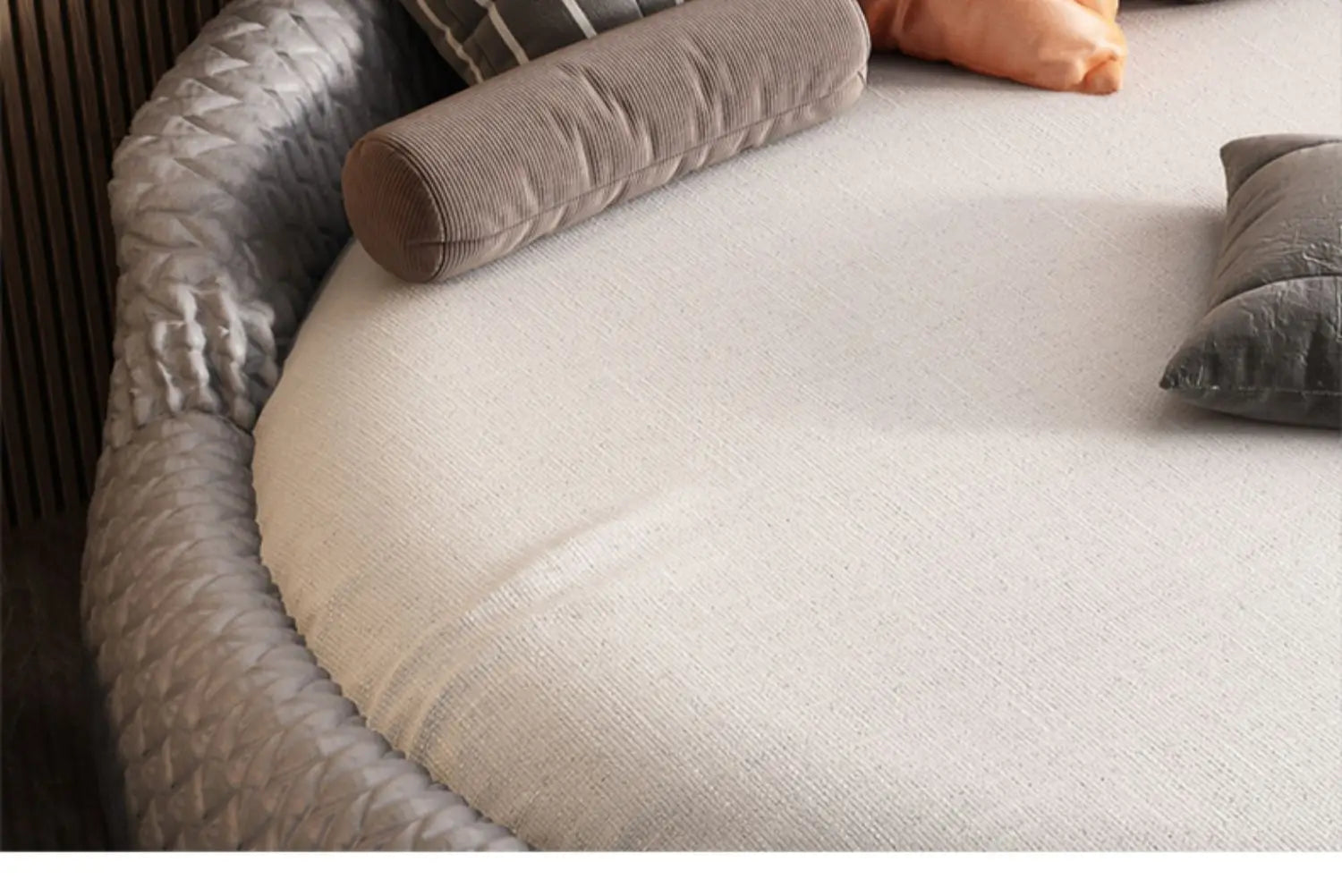 Home 180 200 220 cm Luxury Fabric round Double bed 2 people full size bed frame queen bedroom beds frames bedroom furniture