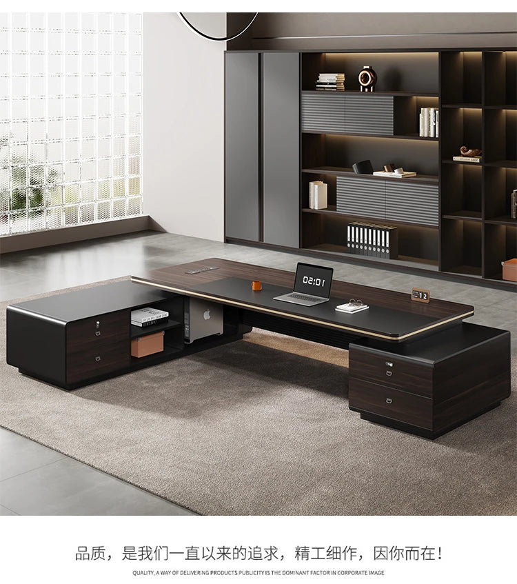 Luxury Height Office Desk Drawer Wide Corner Writing Laptop Study Office Desk Computer Storage Home Table De Bureau Furniture