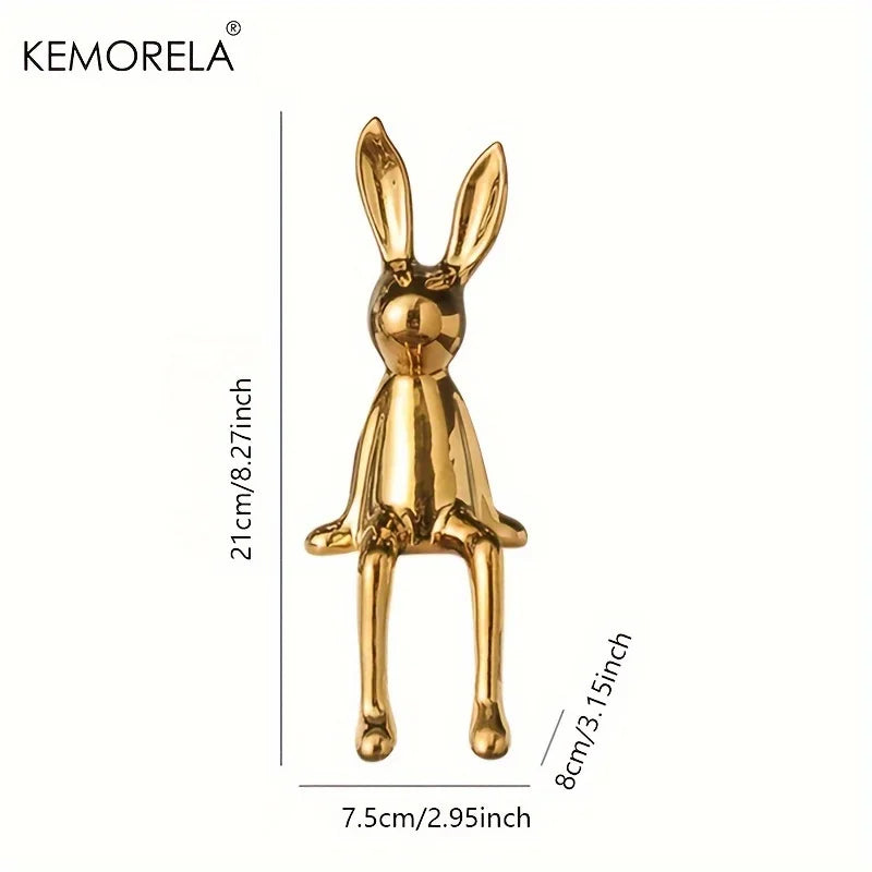 Sitting Rabbit Statue Luxury Decoration