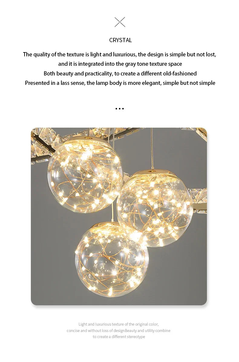 Designer Deluxe Remote Control Crystal LED Pendant Lamp Living  Restaurant Bedroom Kitchen Dimmable Chandelier Home Decor Light