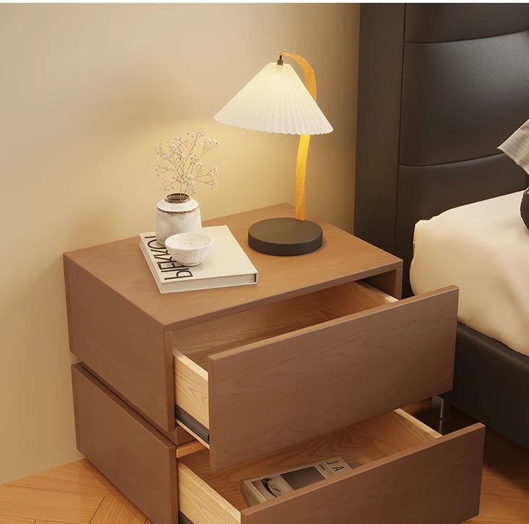 Modern simple bedside table all solid wood new storage locker minimalist household bedroom Suitable for interior decoration
