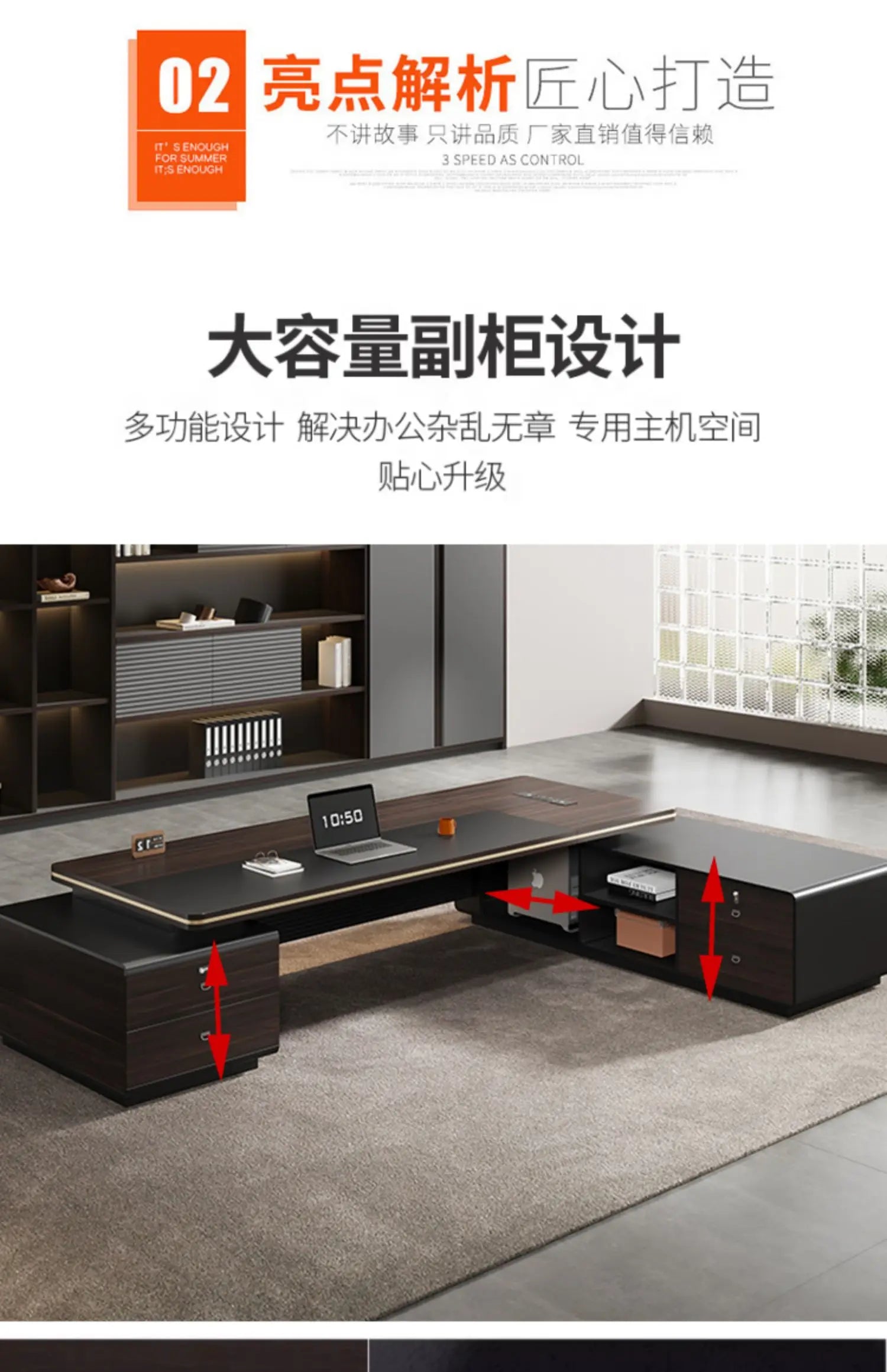 Luxury Height Office Desk Drawer Wide Corner Writing Laptop Study Office Desk Computer Storage Home Table De Bureau Furniture