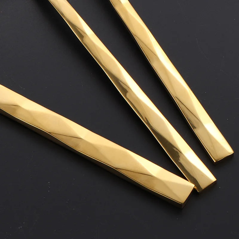 Diamond 3D Texture Luxury Stainless Steel Cutlery Set, Creativity Gift Set, Flatware Silver 304, Europe Fashion, Drop Shipping