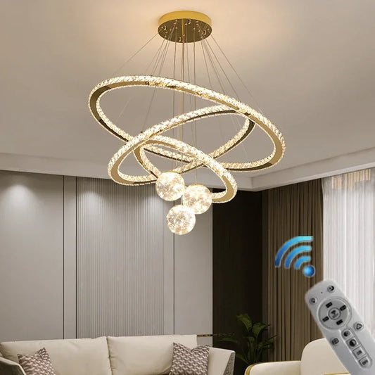 Designer Deluxe Remote Control Crystal LED Pendant Lamp Living  Restaurant Bedroom Kitchen Dimmable Chandelier Home Decor Light