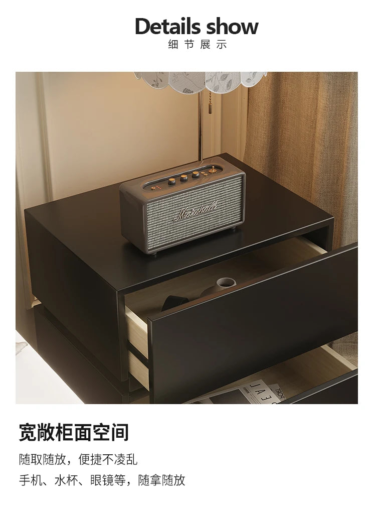 Modern simple bedside table all solid wood new storage locker minimalist household bedroom Suitable for interior decoration