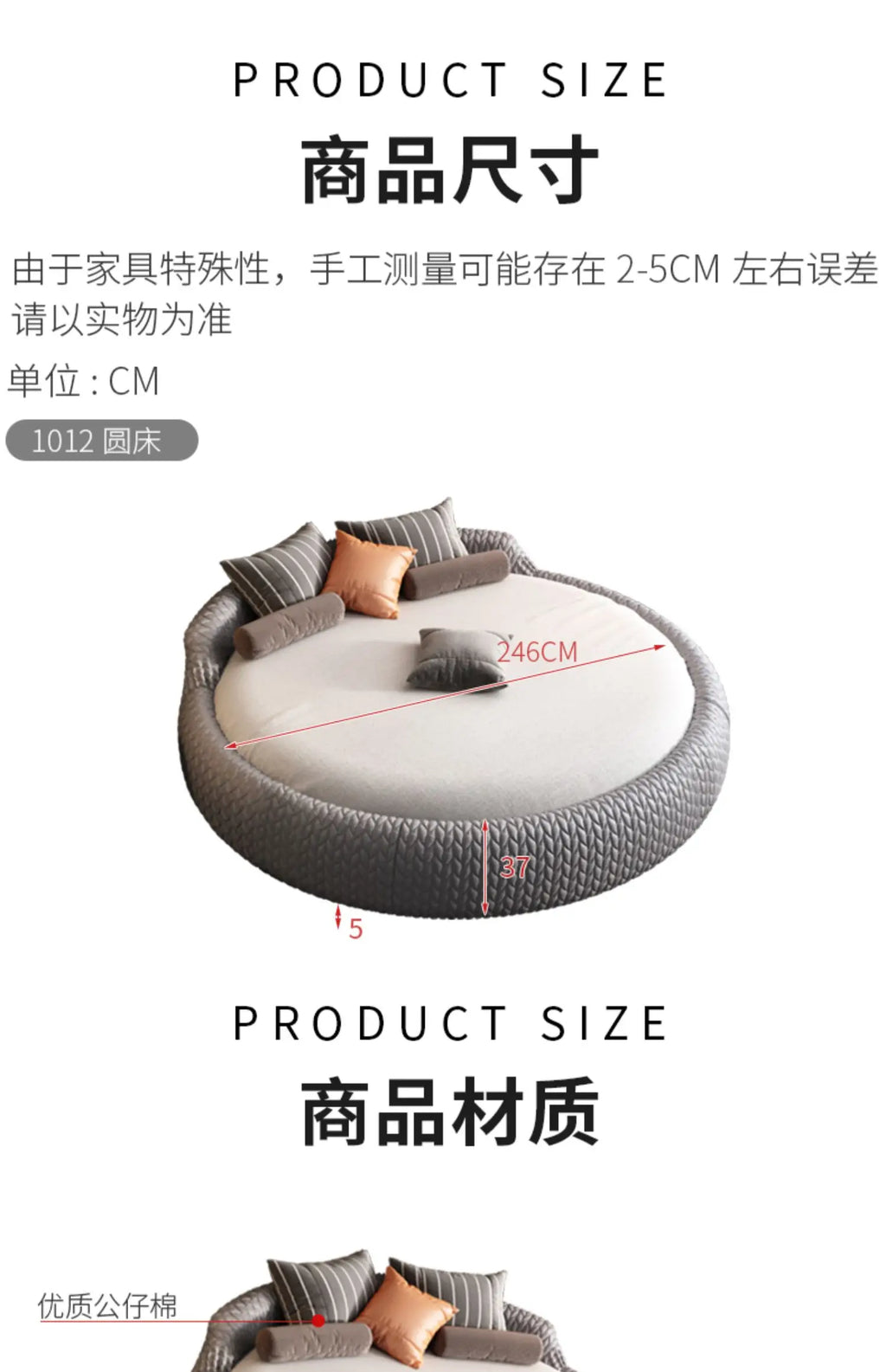 Home 180 200 220 cm Luxury Fabric round Double bed 2 people full size bed frame queen bedroom beds frames bedroom furniture