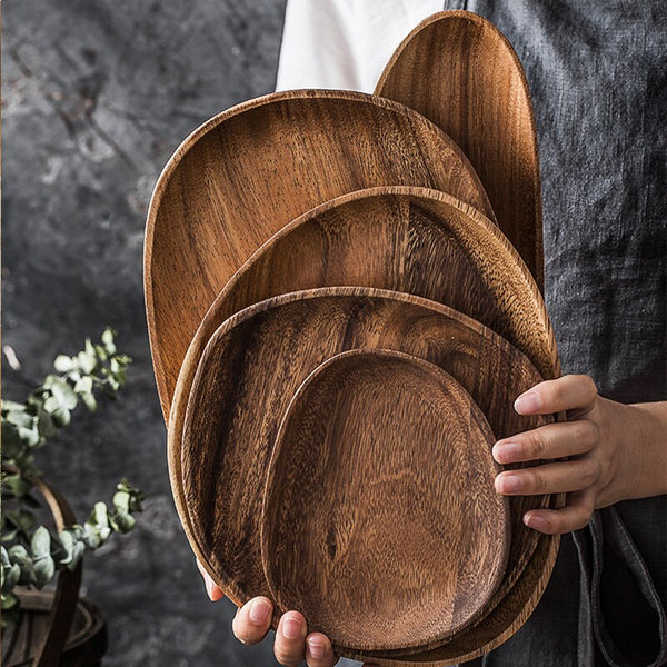 Augustus Solid Wood Serving Plate Set