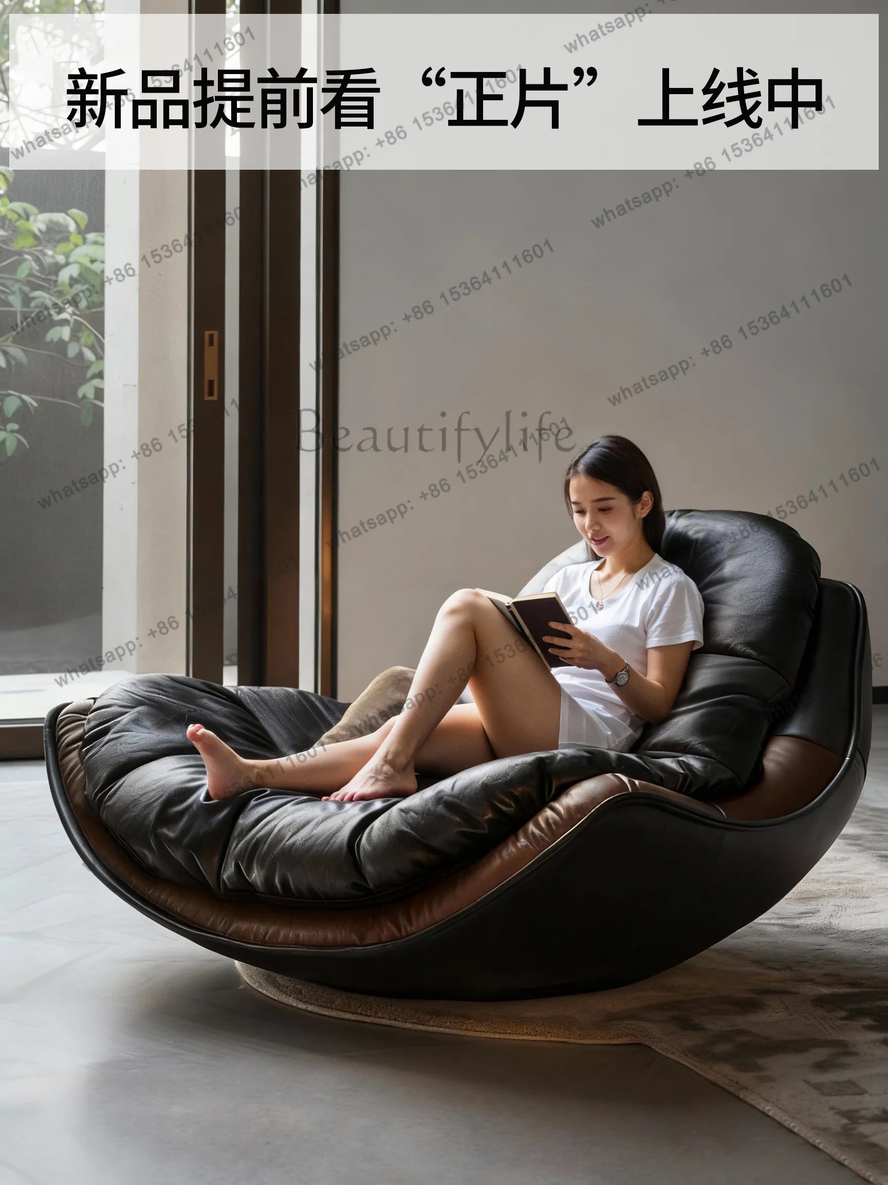 Modern simple lazy sofa single recliner light luxury balcony bedroom living room home leisure chair
