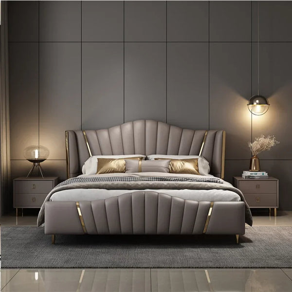 Camelot Leather King Bed