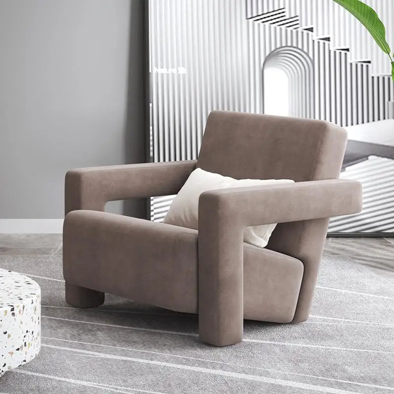 Minimalist designer Udler single sofa chair simple home art casual fabric comfortable living room armchair
Furniture Home